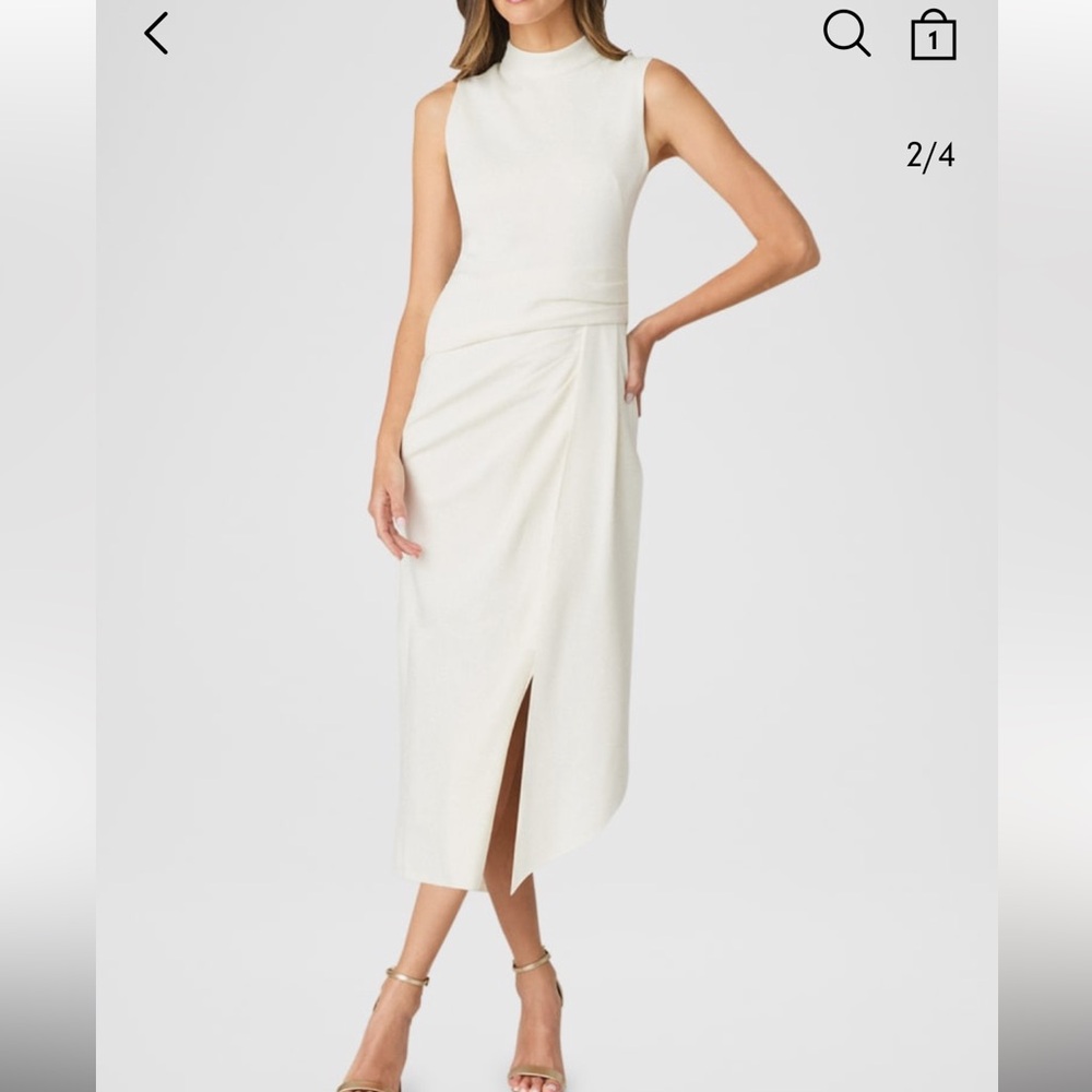 Shoshanna Elegant White Midi Dress